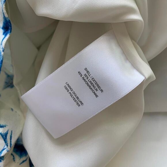 Christian Lacroix linen blend Dress vintage blue white sz L - Picture 9 of 9
